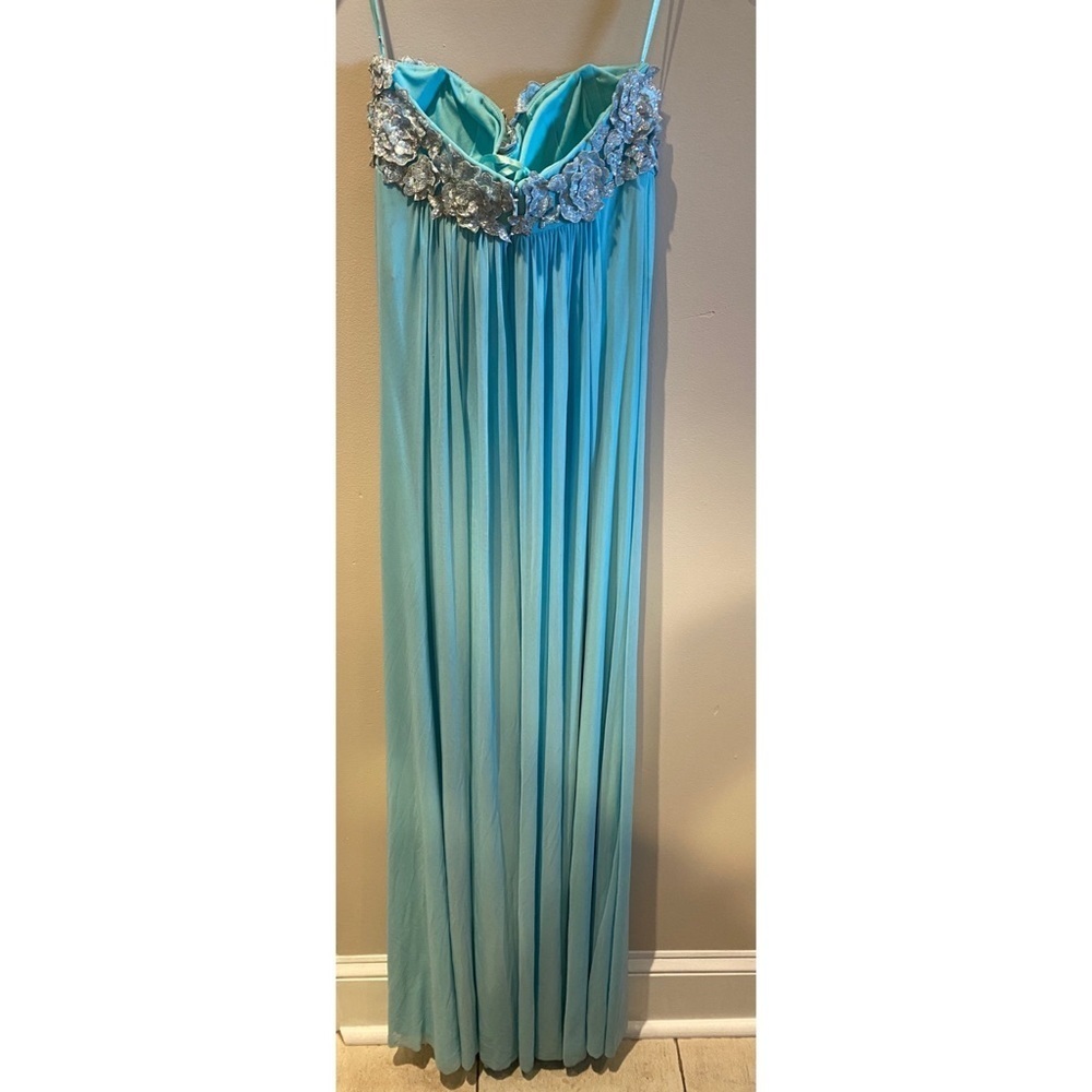 Jovani Strapless Evening Gown Light Blue - Picture 5 of 6